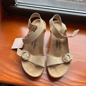 NWT Papillio by Birkenstock Soley Leather Wedge Sandal - size 39